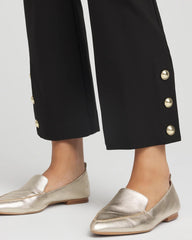 Chico's | Bi-Stretch Flared Button-Hem Cropped Pants/ Black