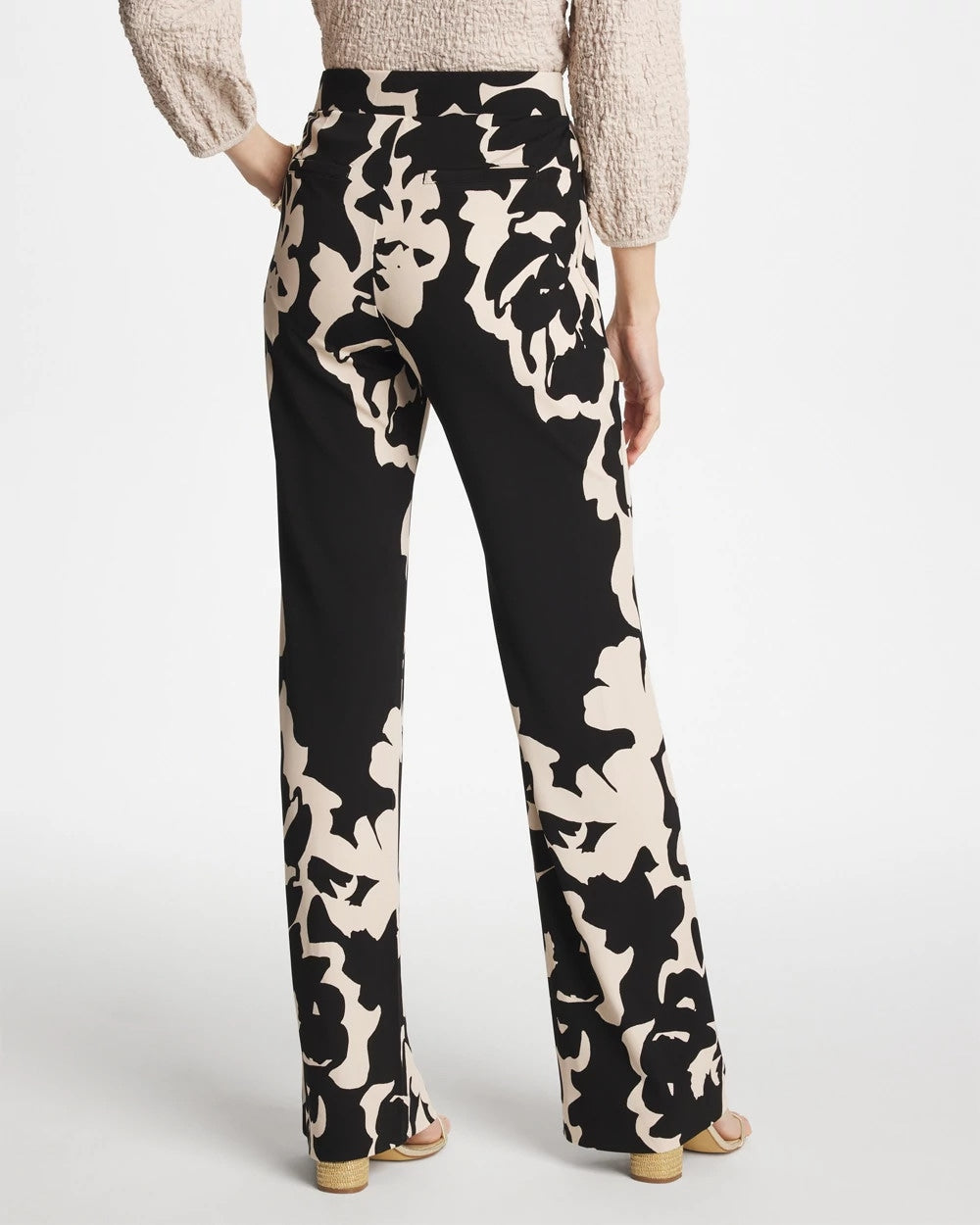 Chico's | Shadow Blossom Matte Jersey Pants/ Black