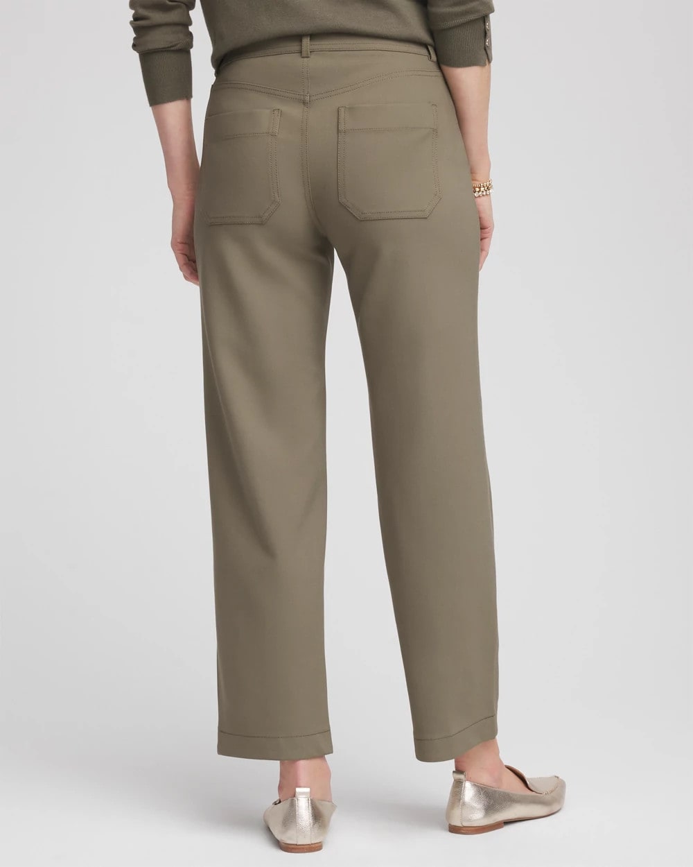 Chico's | Petite Bi-Stretch Straight Ankle Pants/ Nettle Leaf