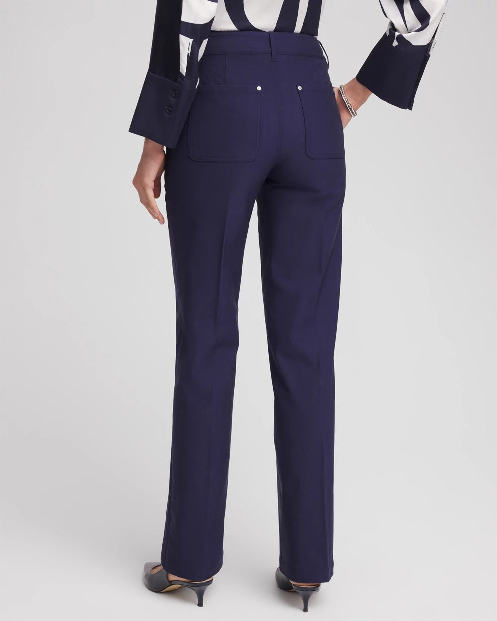 Chico's | Cotton Straight-Leg Trousers/ Passport Blue