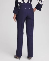 Chico's | Cotton Straight-Leg Trousers/ Passport Blue