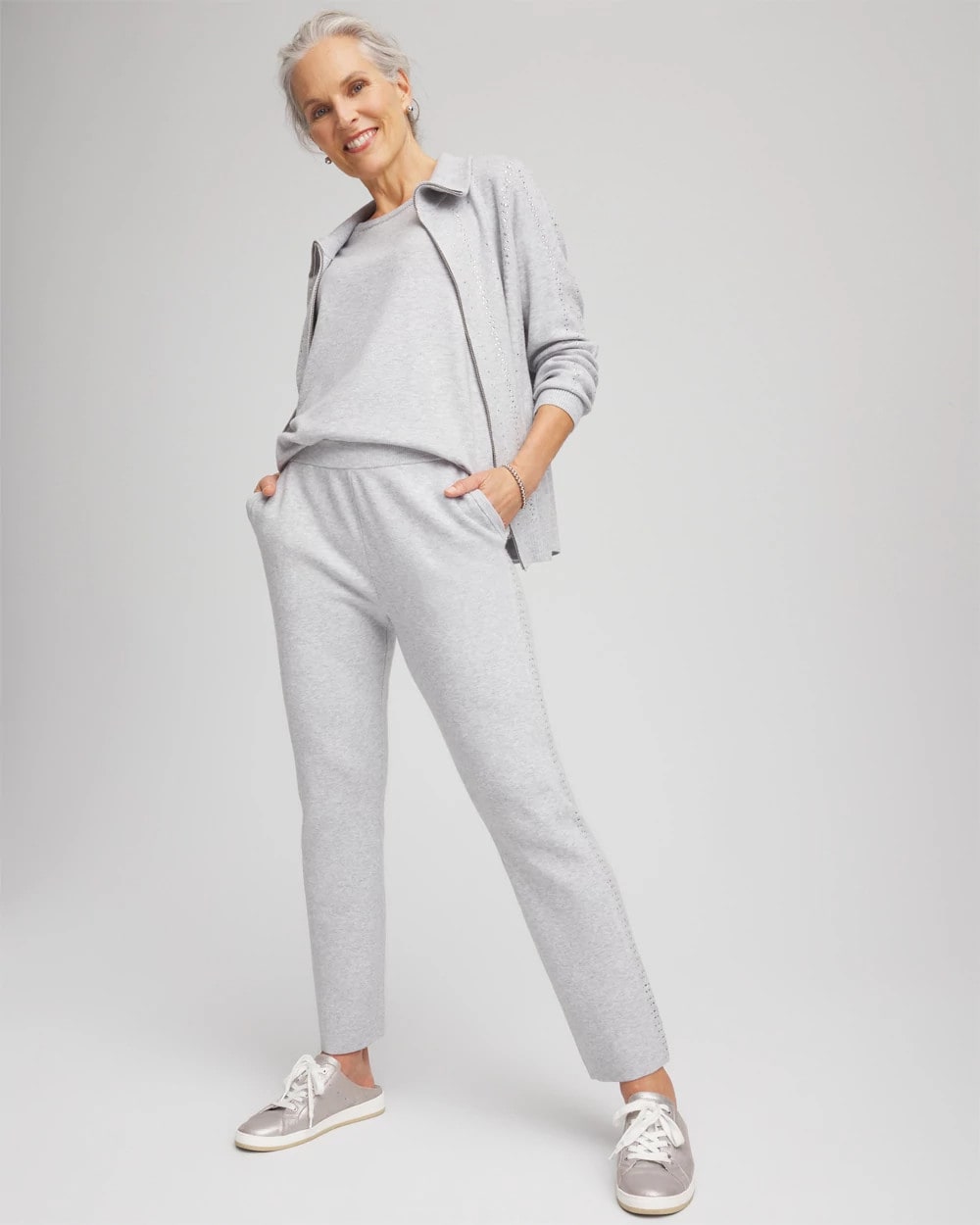 Chico's | Zenergy® Luxe Diamante Pants/ Frosted Gray Heather