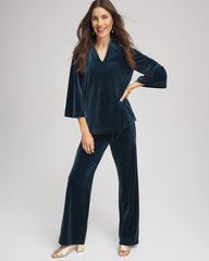 Chico's | Travelers™ Velvet No Tummy Pants/ Teal Shadow
