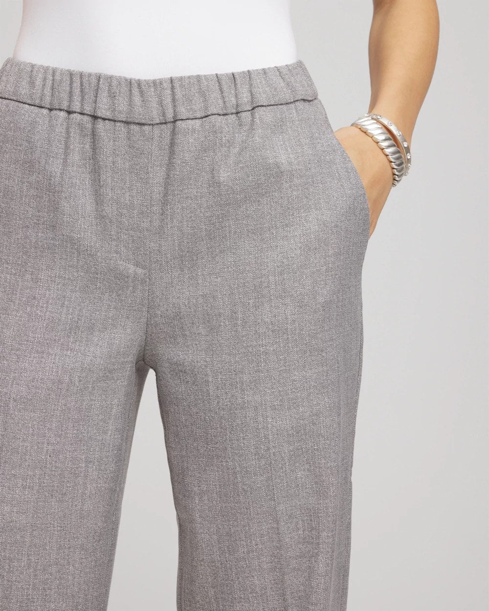 Chico's | Shimmer Straight Tapered Ankle Pants/ Silver