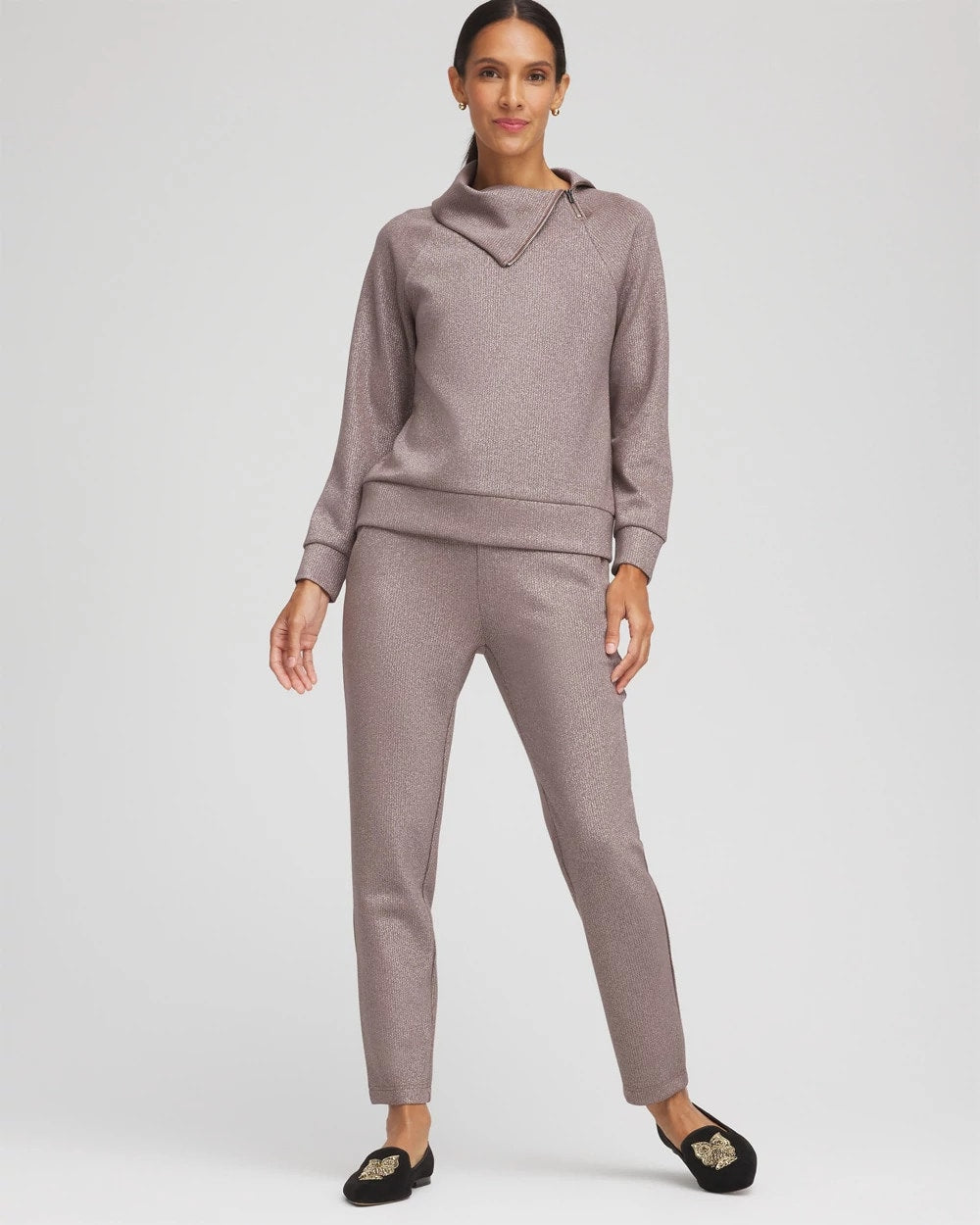 Chico's | Zenergy® Sparkle Tapered Ankle Pants/ Walnut