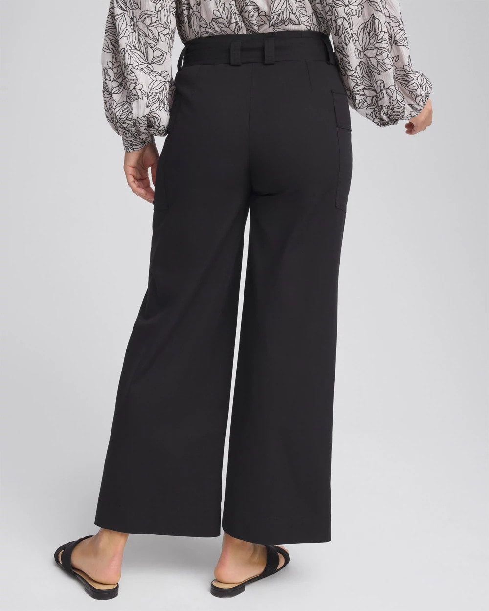 Chico's | Belted Twill Utility Cropped Pants/ Black