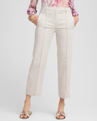 Chico's | Stretch Sateen Straight Cropped Pants/ Smokey Taupe