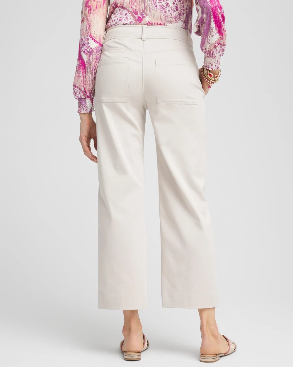 Chico's | Stretch Sateen Straight Cropped Pants/ Smokey Taupe