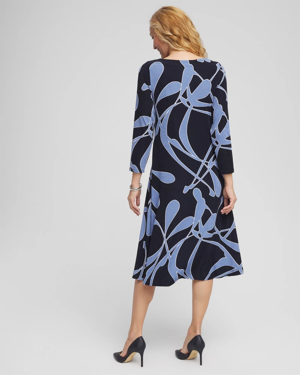 Chico's | Travelers™ Abstract Midi Dress/ Travelers India Ink