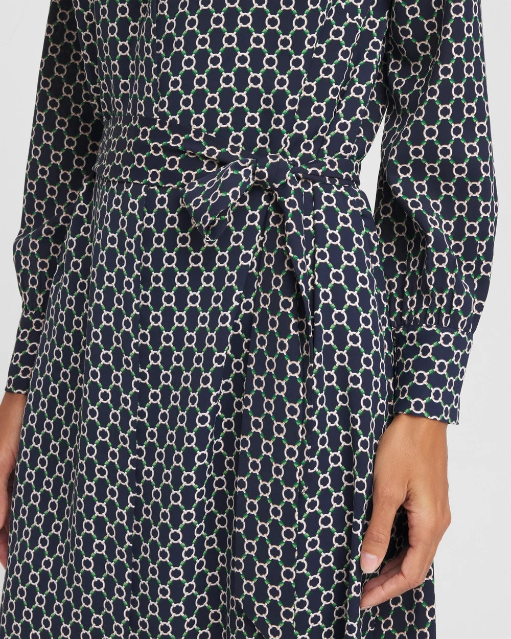 Chico's | Chain Print Maxi Shirtdress/ Passport Blue