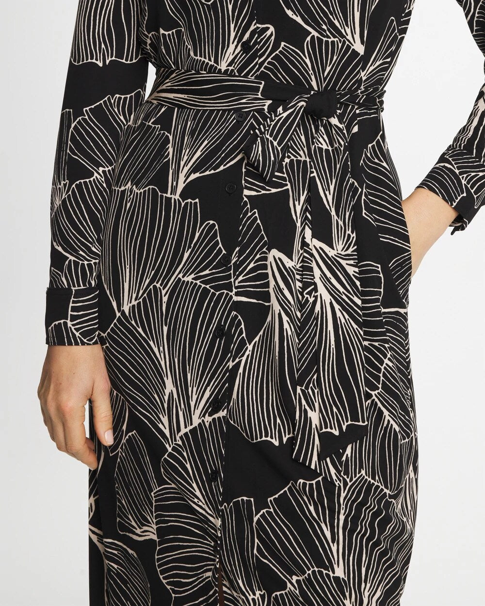 Chico's | Printed Knit Shirtdress/ Black