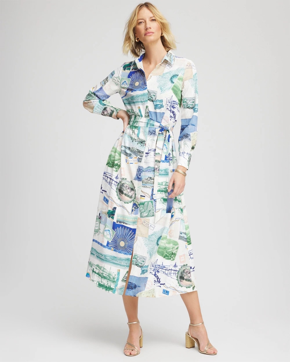 Chico's | Port Call Maxi Shirtdress/ Ecru