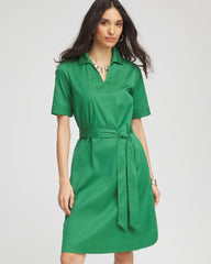 Chico's | Shirttail Hem Popover Dress/ Jardin Green
