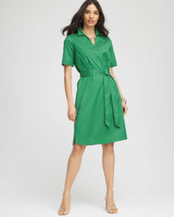 Chico's | Shirttail Hem Popover Dress/ Jardin Green