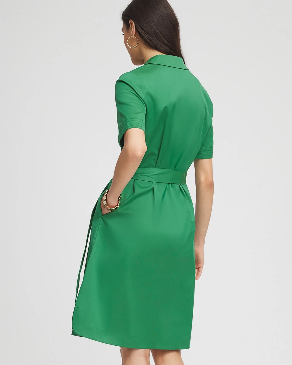 Chico's | Shirttail Hem Popover Dress/ Jardin Green