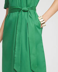 Chico's | Shirttail Hem Popover Dress/ Jardin Green