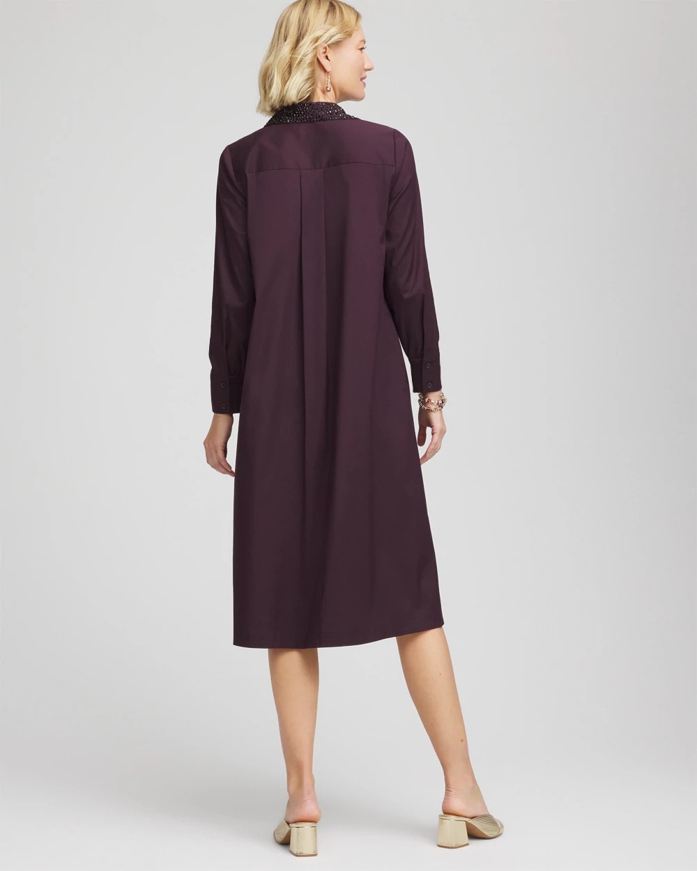 Chico's | Sequin Collar Midi Shirtdress/ Night Bloom