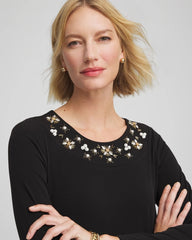 Chico's | Embellished Column Maxi Dress/ Black