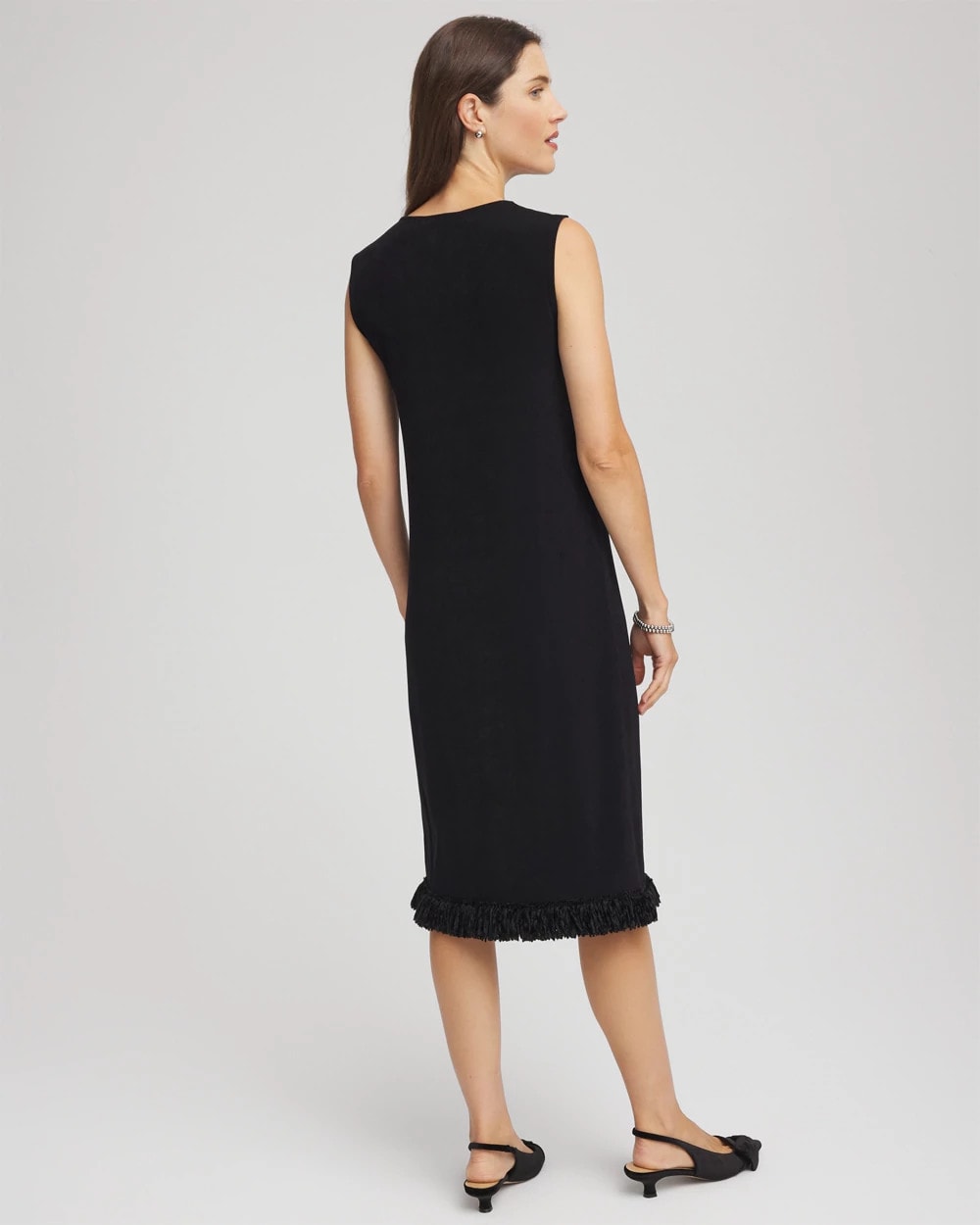 Chico's | Travelers™ Fringe Hem Tank Dress/ Travelers Black