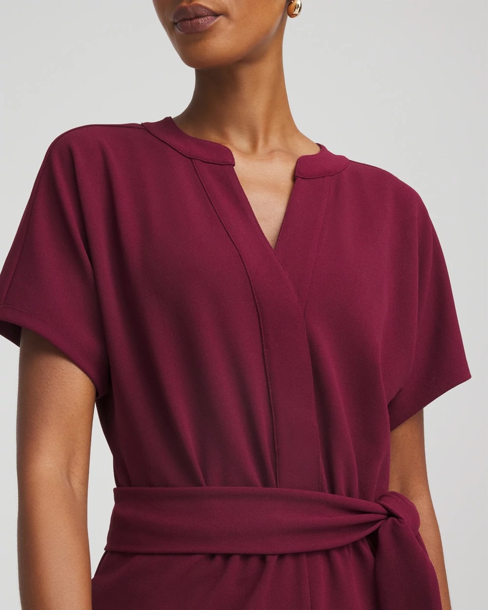 Chico's | Belted Dolman-Sleeve Jumpsuit/ Deep Chianti