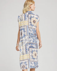 Chico's | Floral Patchwork Short Shirtdress/ Ecru