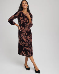 Chico's | Burnout Velvet Midi Dress/ Night Bloom