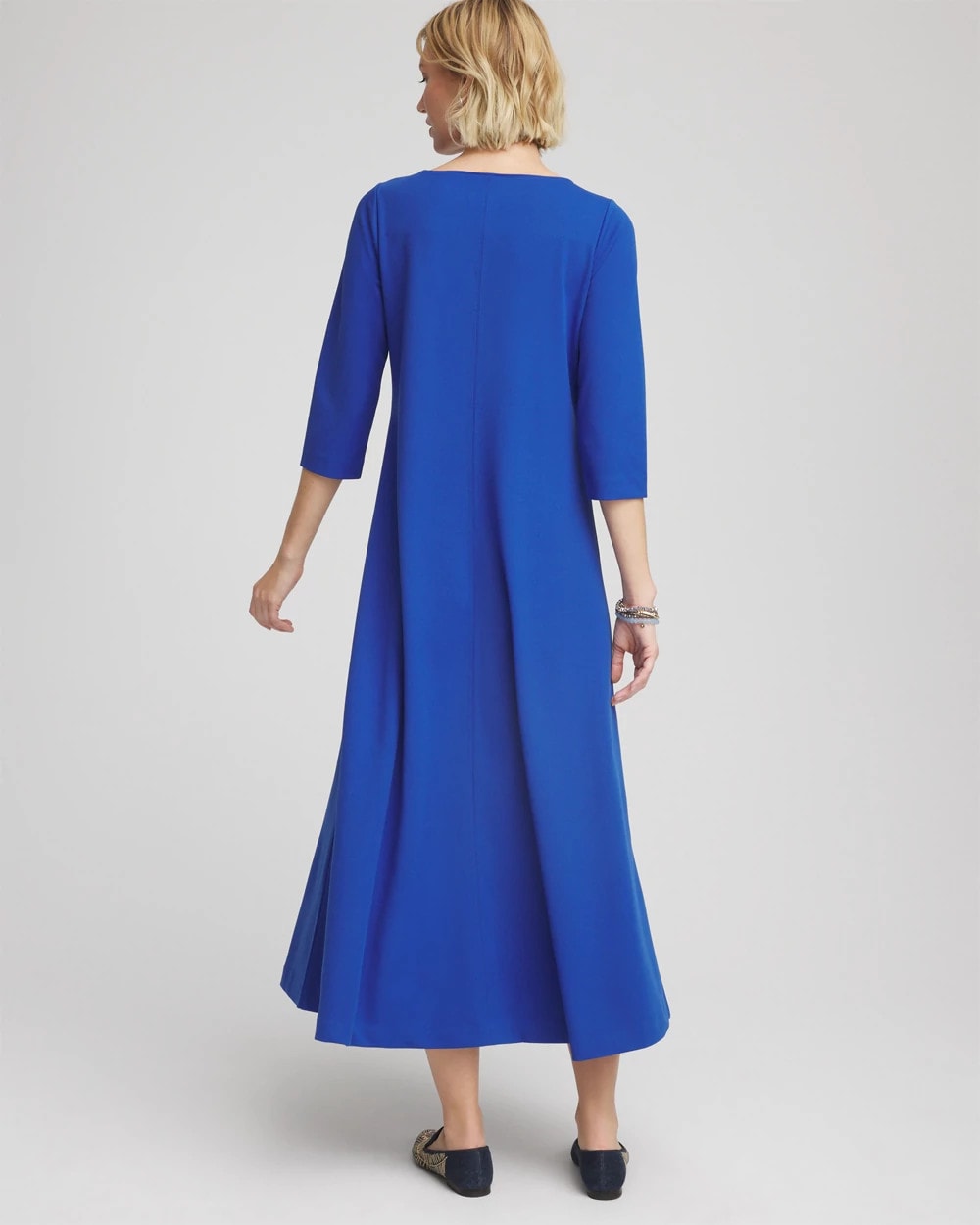 Chico's | Seamed Crepe Maxi Dress/ Cobalt Stone