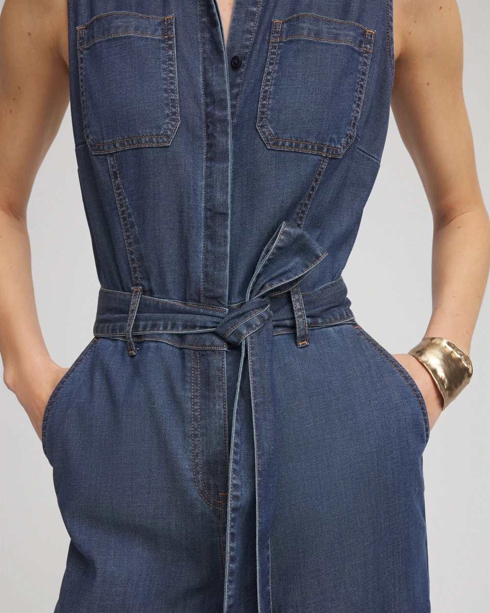 Chico's | Denim Wide-Leg Jumpsuit/ Biscayne Blue