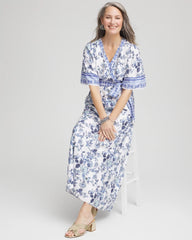 Chico's | Surplice Matte Satin Maxi Dress/ Alabaster