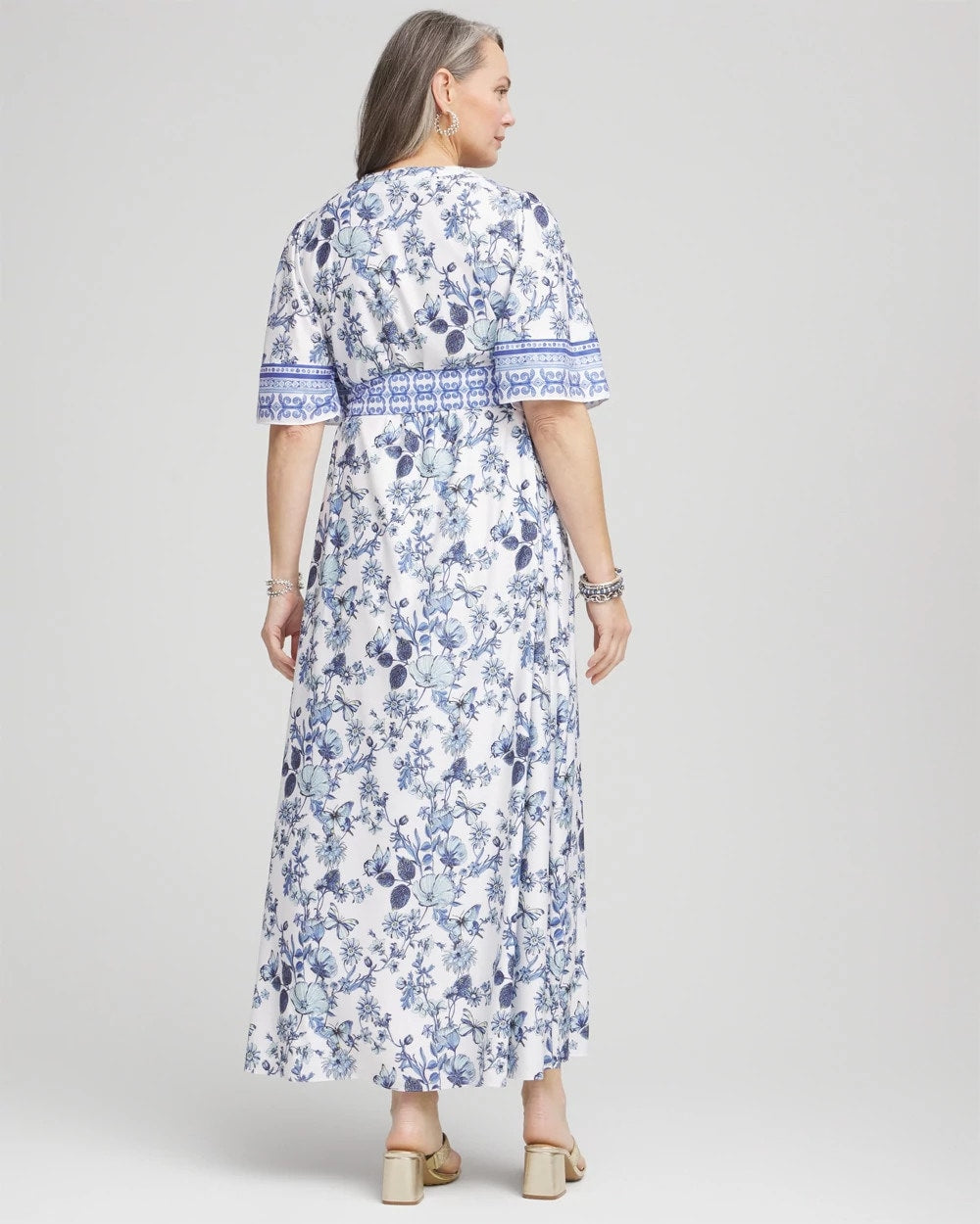 Chico's | Surplice Matte Satin Maxi Dress/ Alabaster