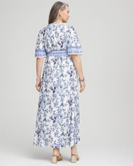 Chico's | Surplice Matte Satin Maxi Dress/ Alabaster