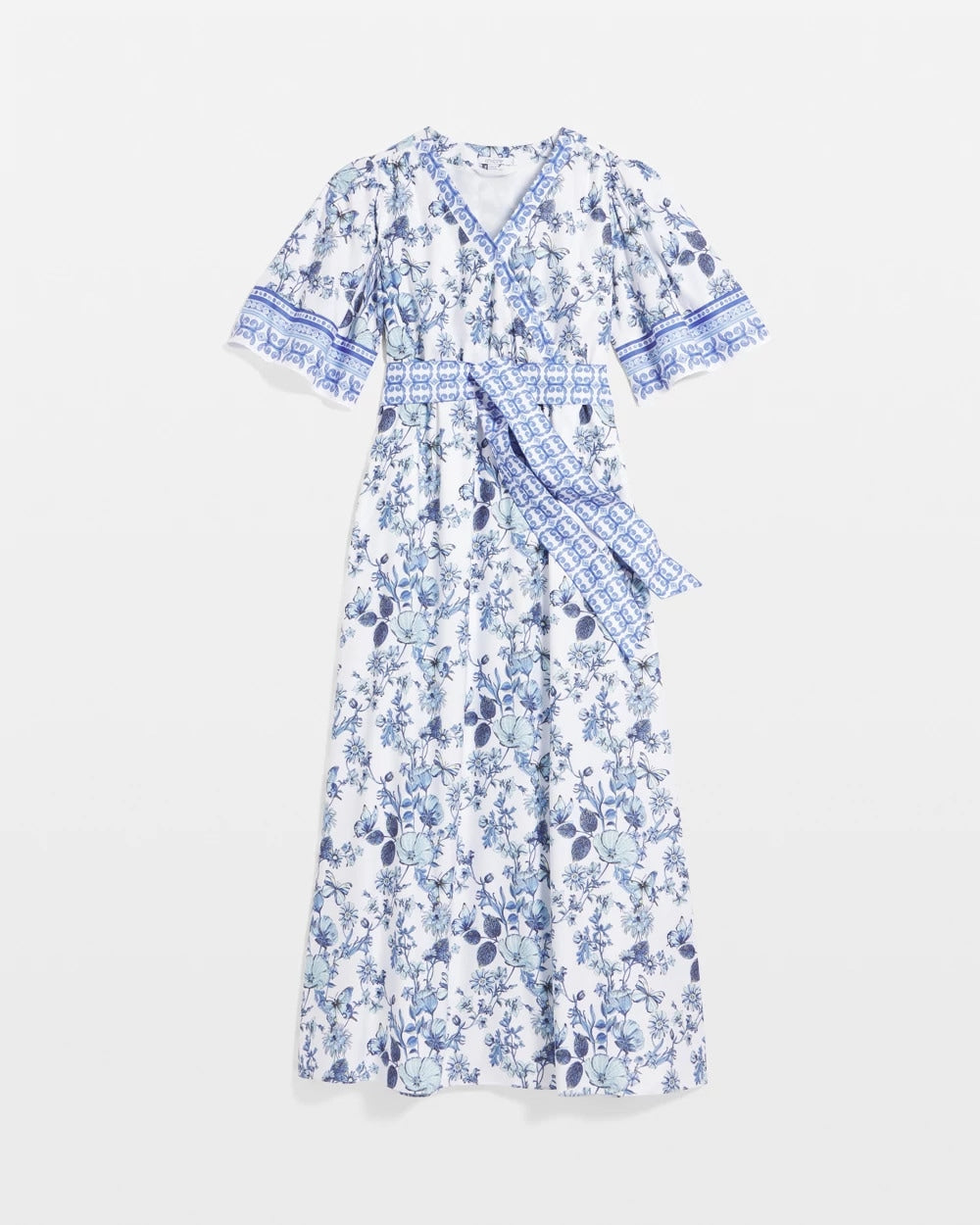 Chico's | Surplice Matte Satin Maxi Dress/ Alabaster