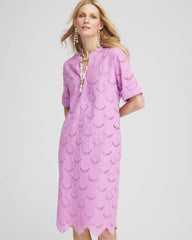 Chico's | Eyelet Popover Dress/ Lavender Skies