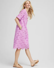 Chico's | Eyelet Popover Dress/ Lavender Skies