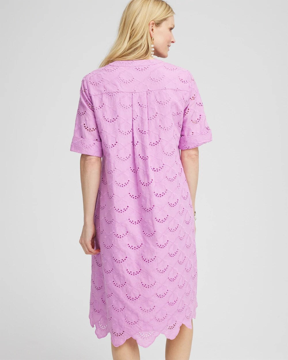 Chico's | Eyelet Popover Dress/ Lavender Skies