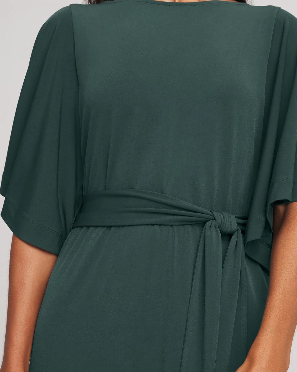Chico's | Belted Flutter-Sleeve Maxi Dress/ Darkest Spruce