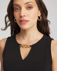Chico's | Travelers™ Jersey Knit Chain-Trim Jumpsuit/ Black