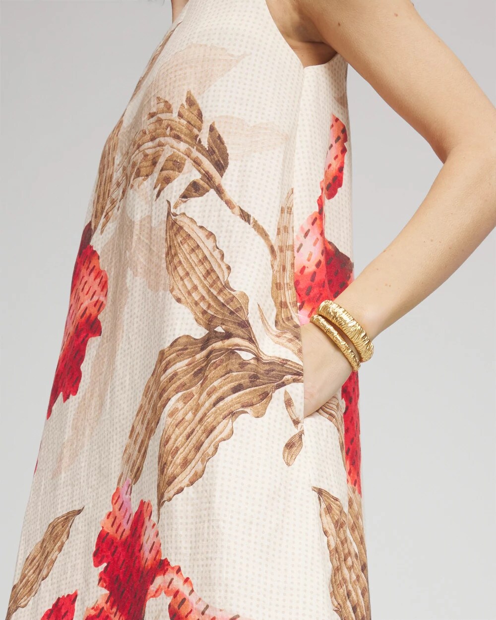 Chico's | Floral Tank Linen Maxi Dress/ Multi