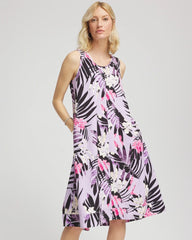 Chico's | Zenergy® Floral Palms Lightweight Midi Dress/ Violet Aura