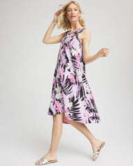 Chico's | Zenergy® Floral Palms Lightweight Midi Dress/ Violet Aura