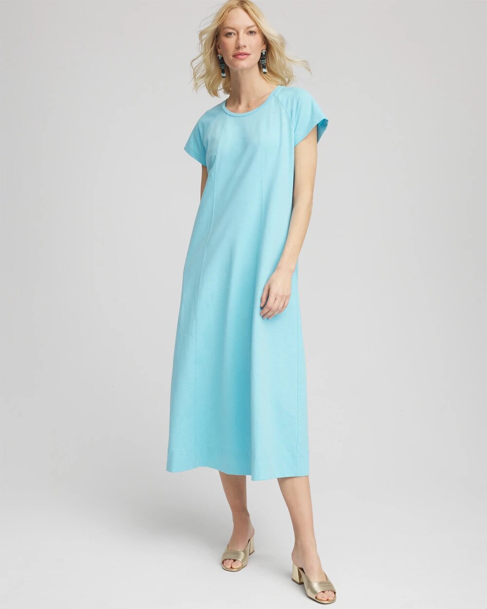 Chico's | Short-Sleeved Maxi Dress/ Paradiso Blue