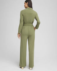 Chico's | Belted Jersey Maxi Jumpsuit/ Rustic Olive
