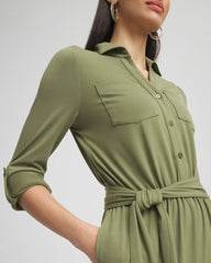 Chico's | Belted Jersey Maxi Jumpsuit/ Rustic Olive