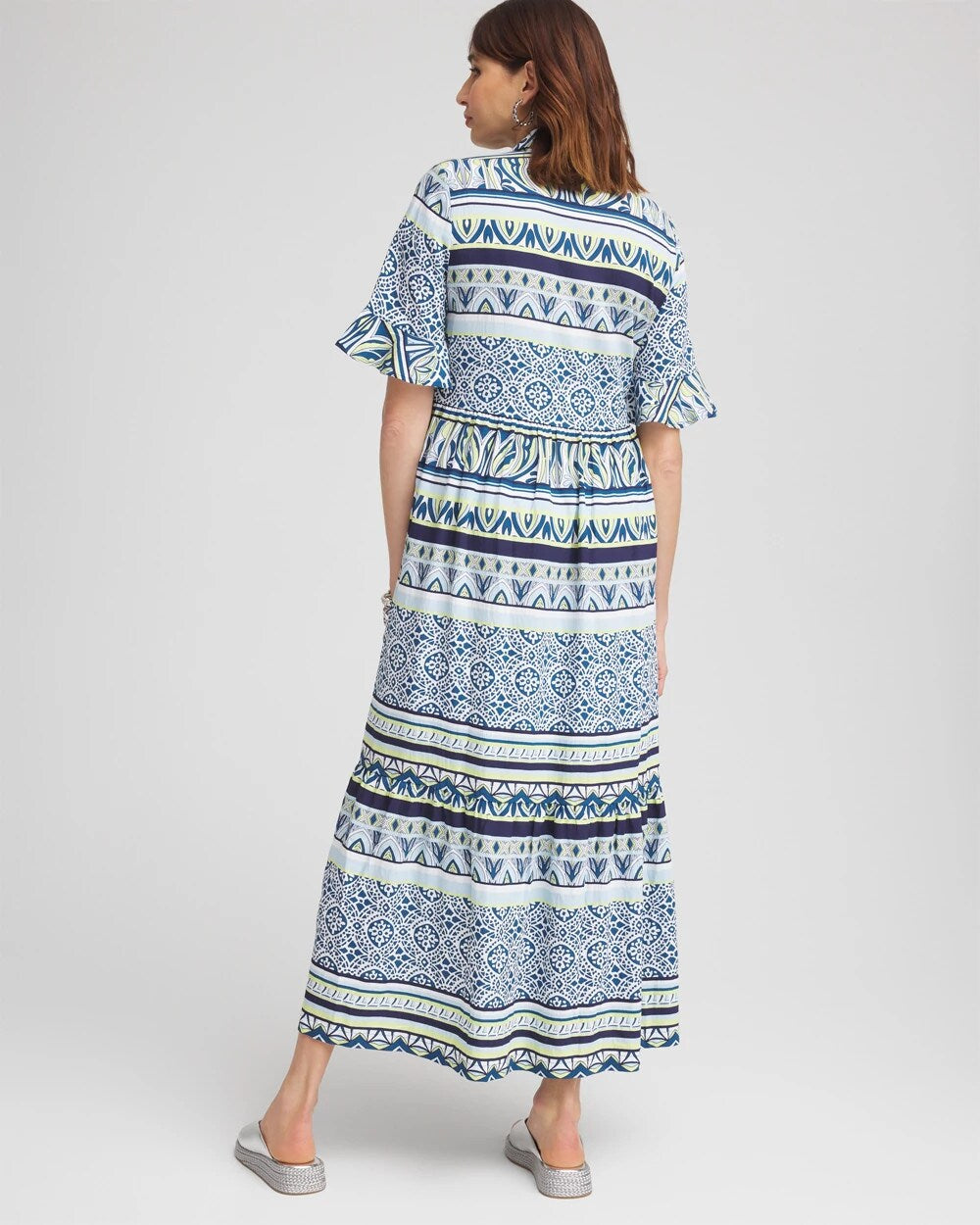 Chico's | Flutter-Sleeved Maxi Dress/ Seaport Blue
