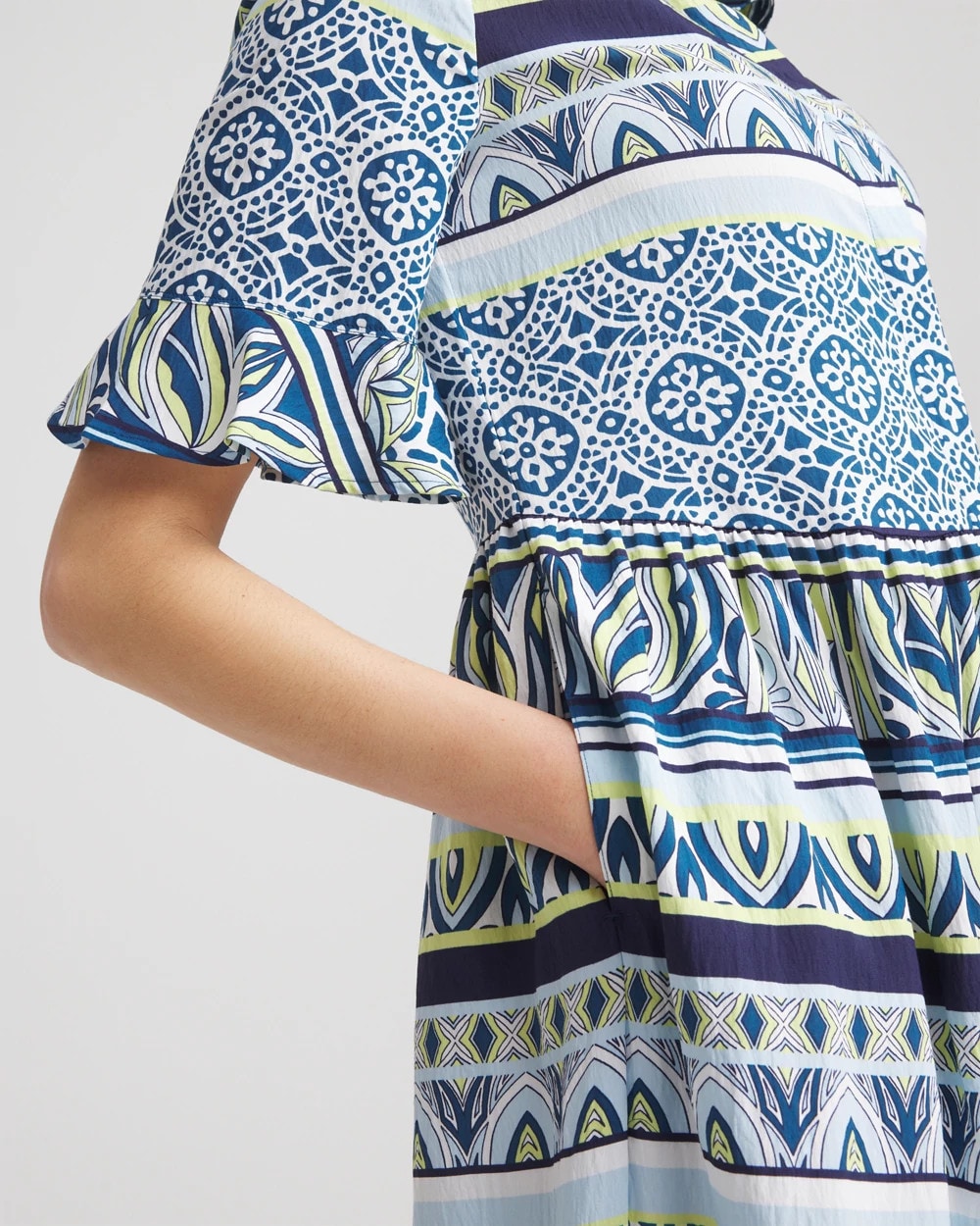 Chico's | Flutter-Sleeved Maxi Dress/ Seaport Blue