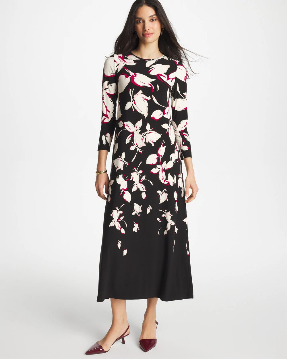 Chico's | Column Knit Maxi Dress/ Black