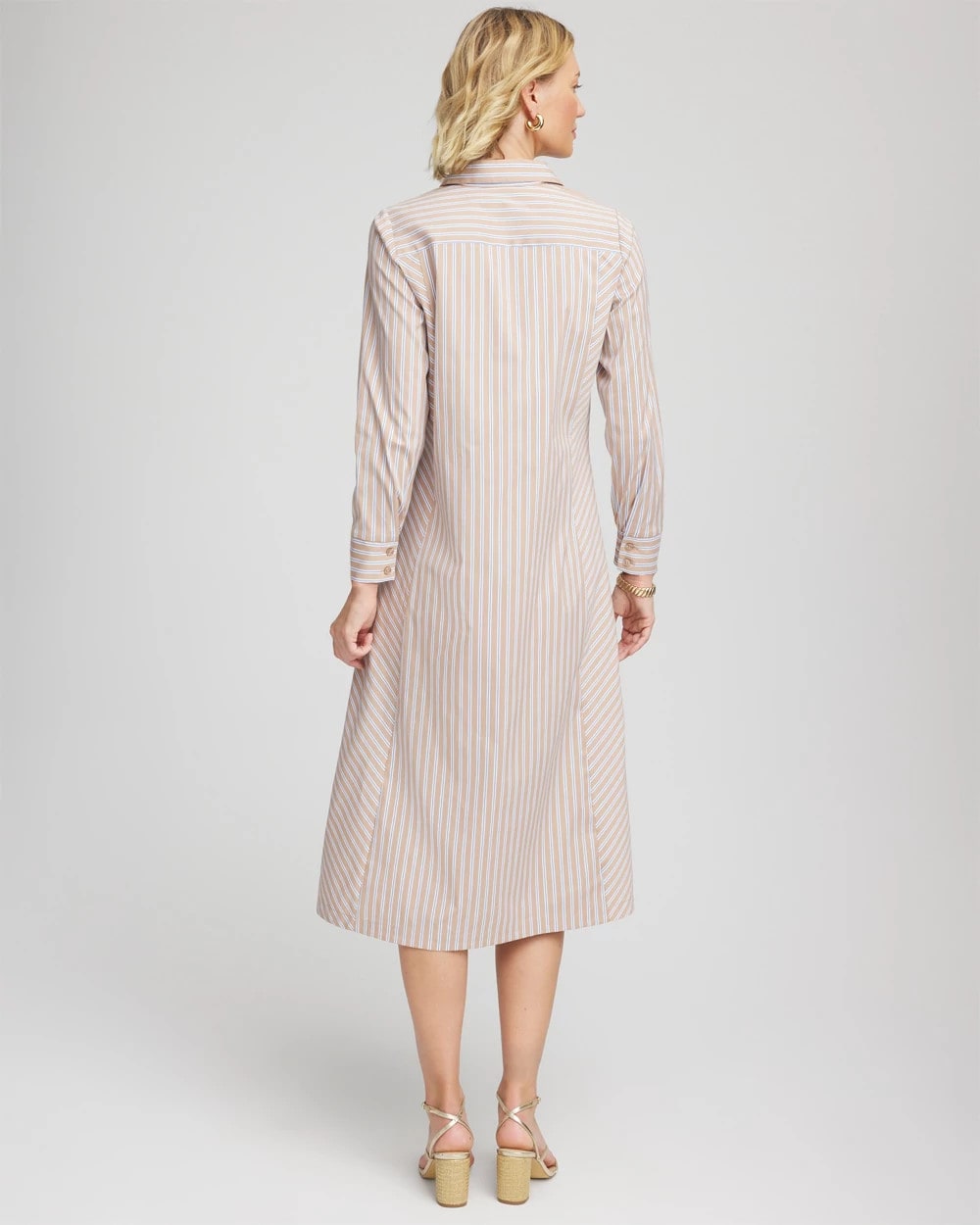Chico's | Vanilla Chai Striped Shirtdress/ Vanilla Chai