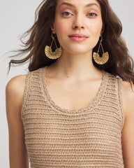 Chico's | Crochet-Knit Sequins Tank Dress/ Cafe Aroma