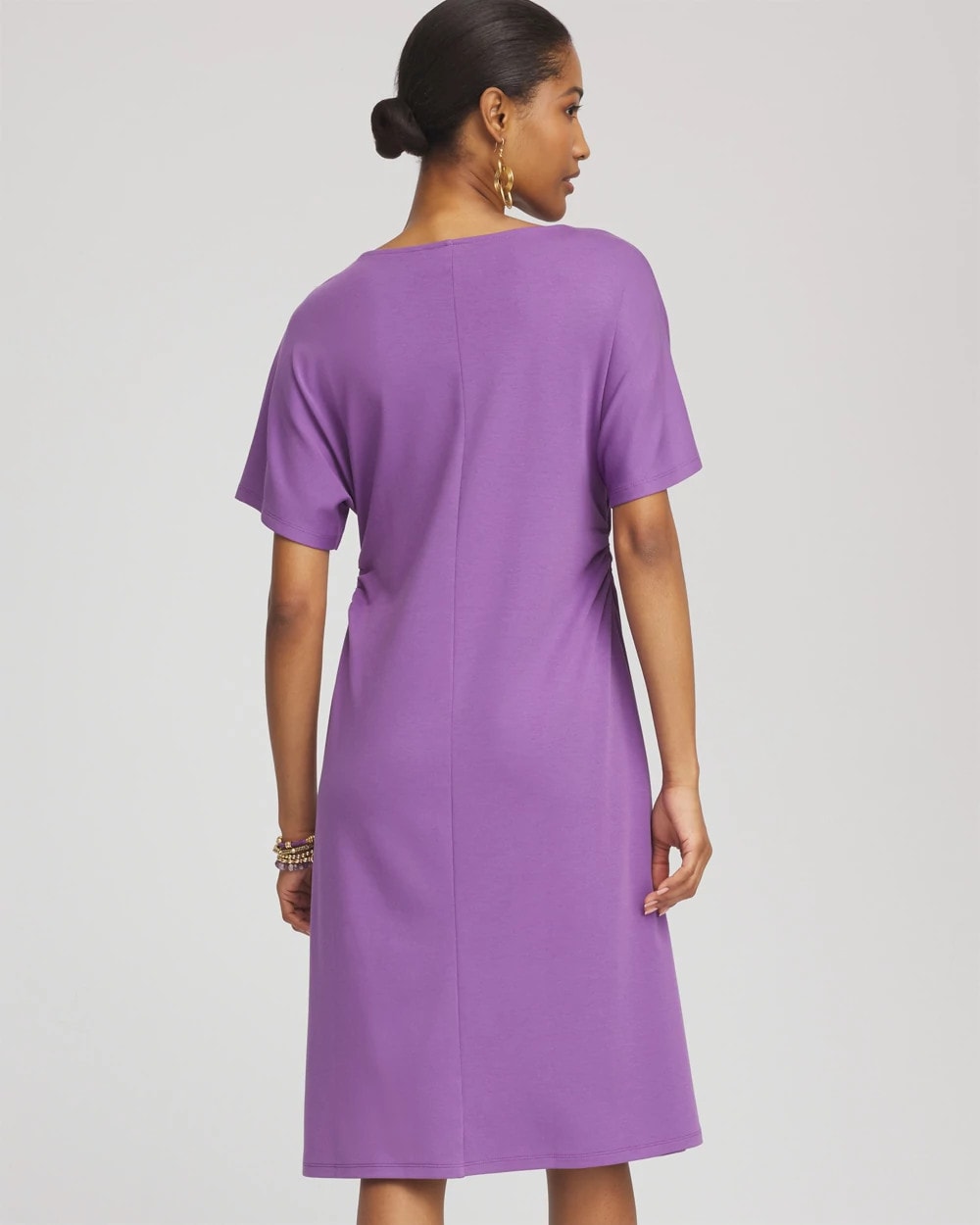 Chico's | Fit and Flare Cinched Waist Dress/ Plum Shade