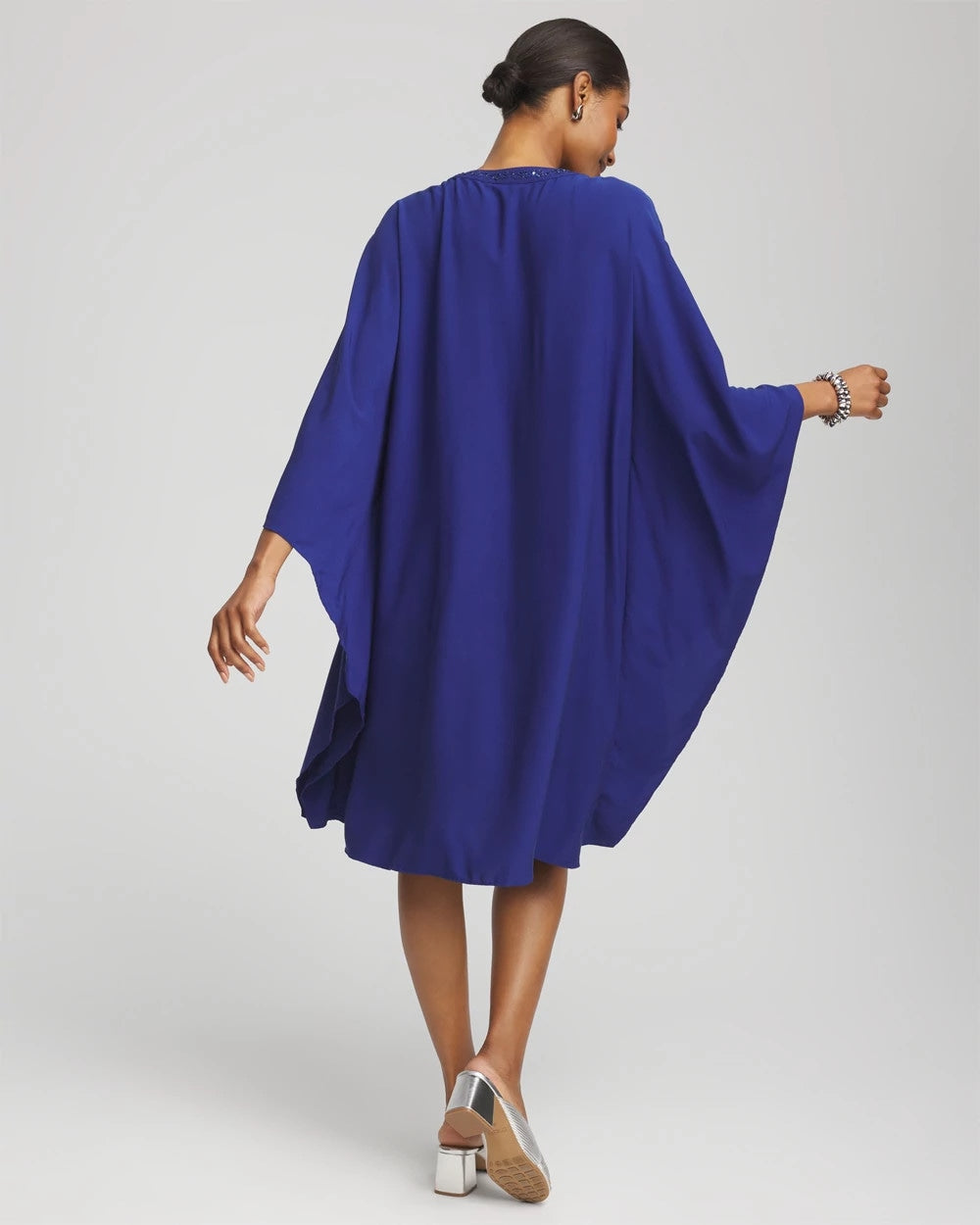 Chico's | Embellished Kaftan Dress/ Blue Casa